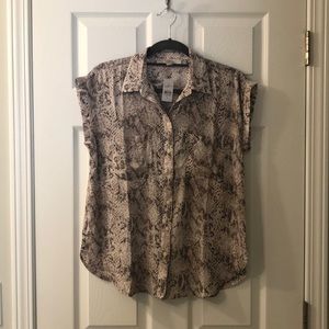 NWT LOFT snake print blouse size S